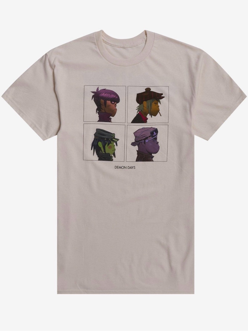 🆕 Gorillaz Demon Days Graphic Tee - Beige with Multicolor Character Art